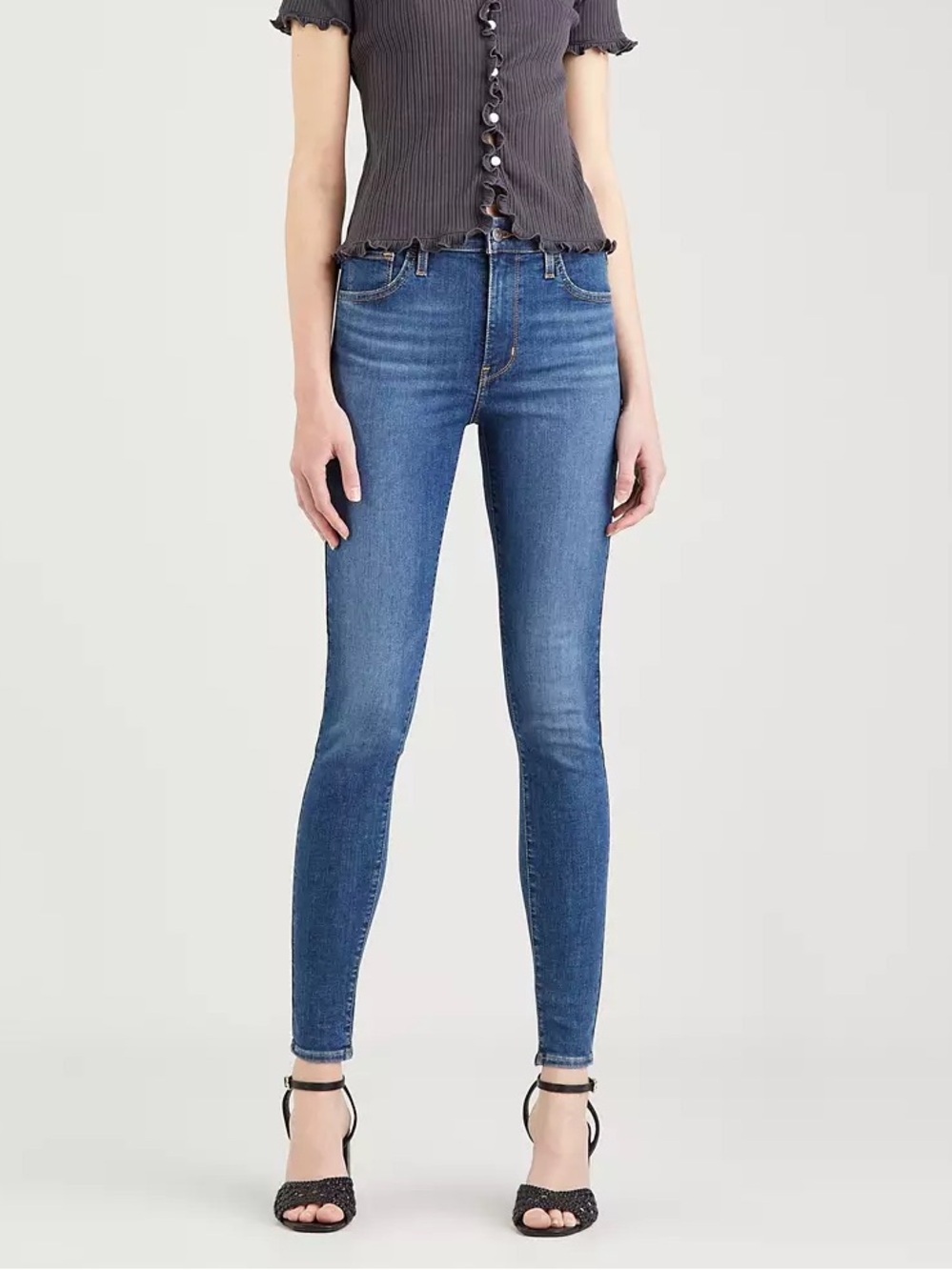 Levi's (24) 720 High Rise Super Skinny Jeans Jeggings Soft Stretch Med Dark Wash
